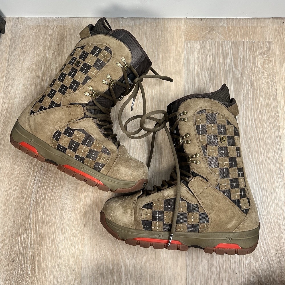 Rare Burton Sabbath Men's Size 10 Snowboard Boots Brown Suede Outlast